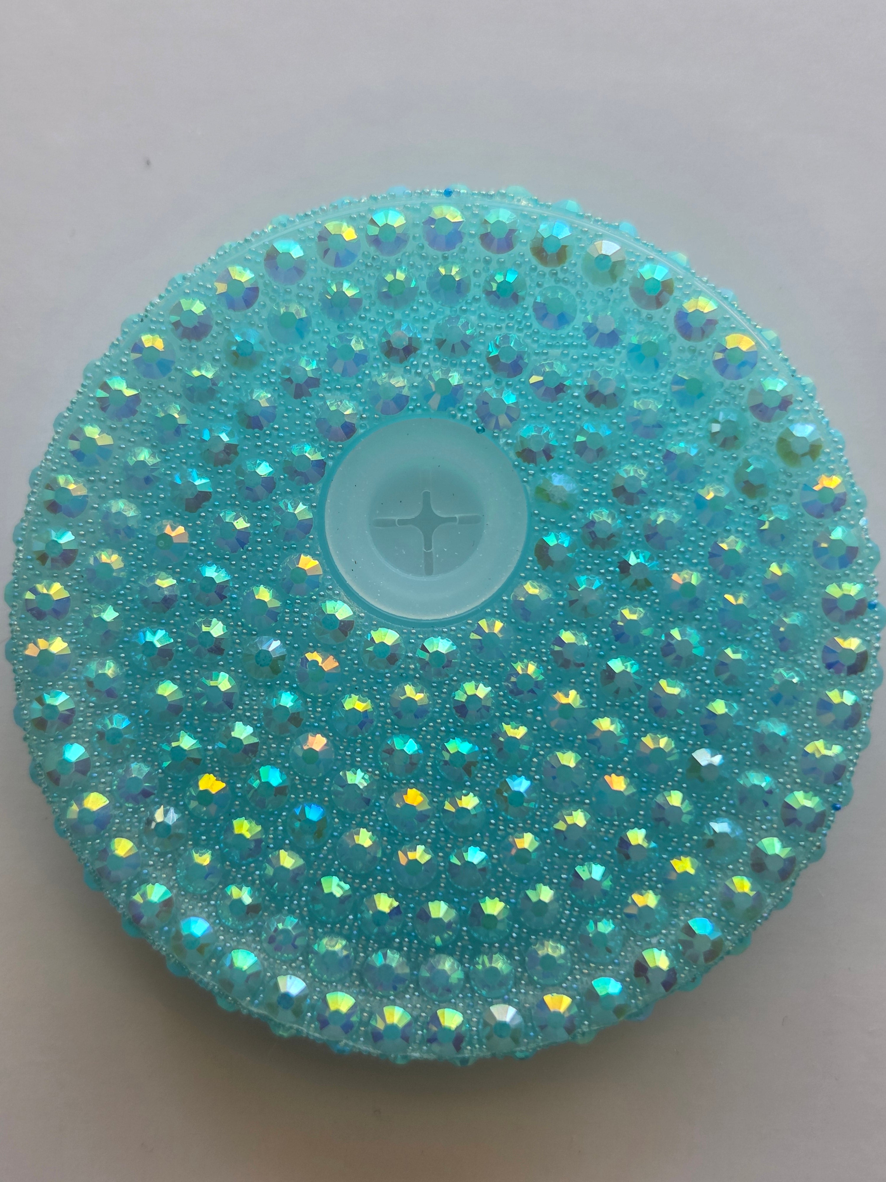 Light Blue Rhinestone Lid