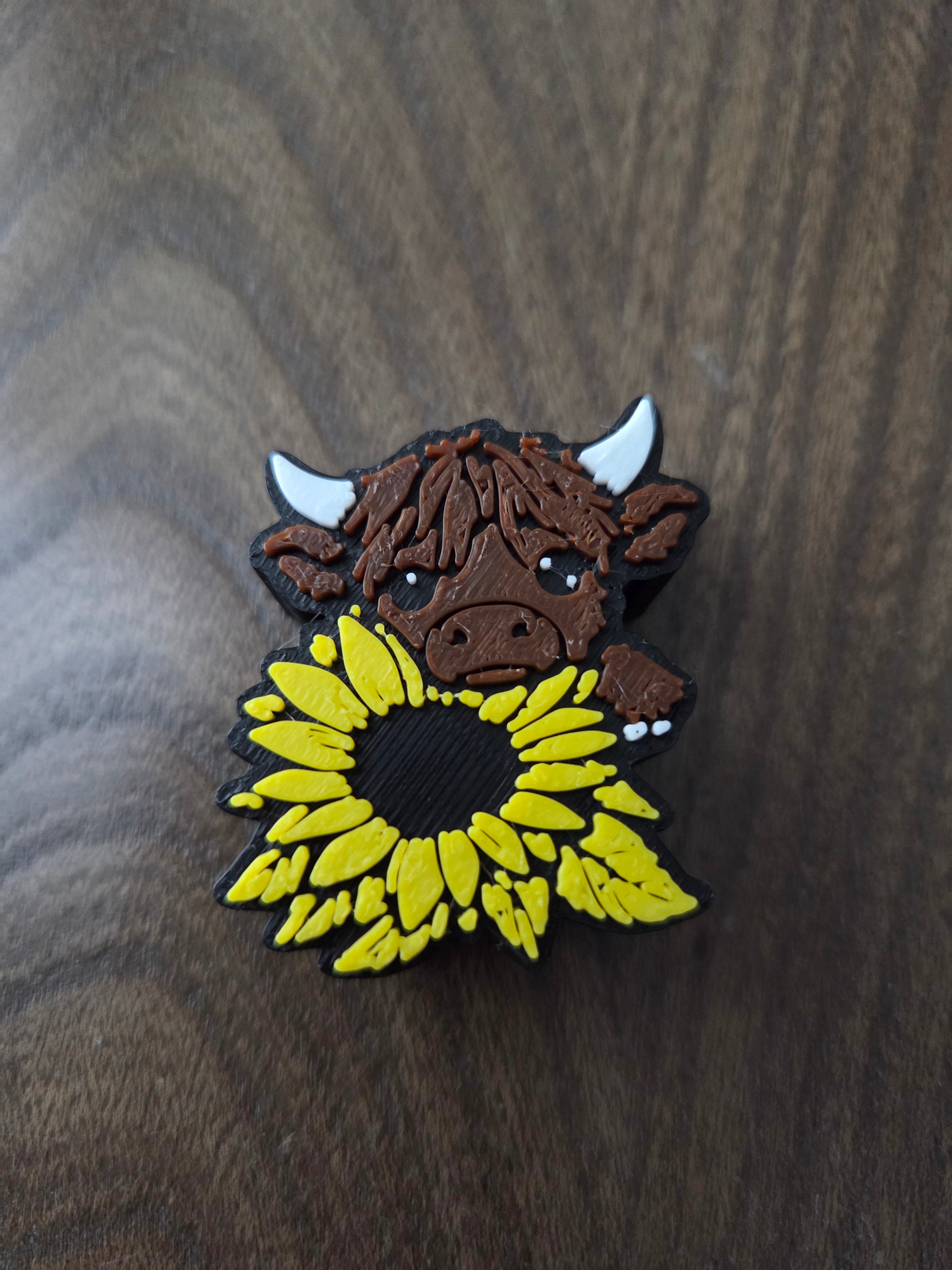 Highland Cow Straw Topper