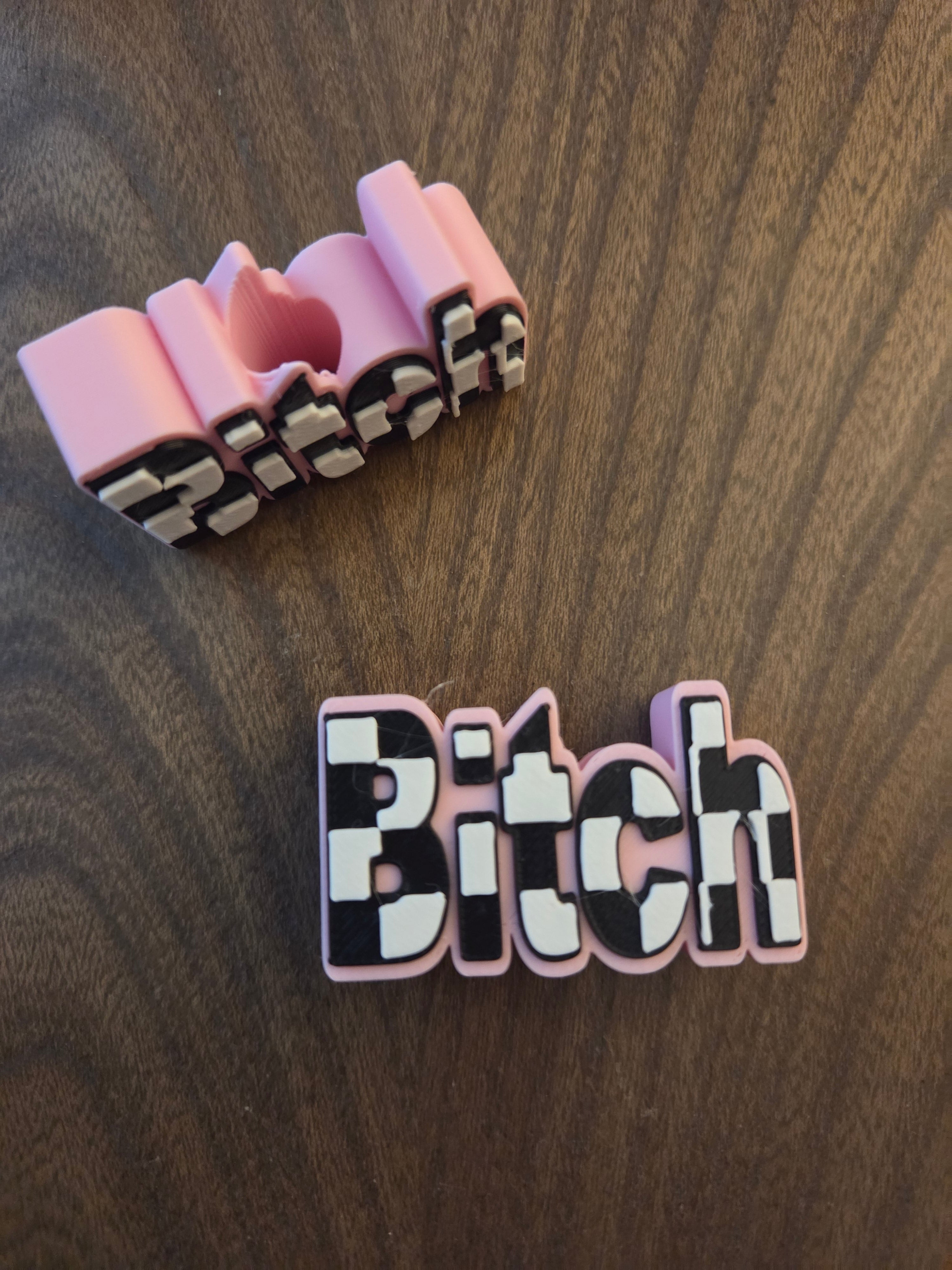 Soft Pink B*itch Straw Topper