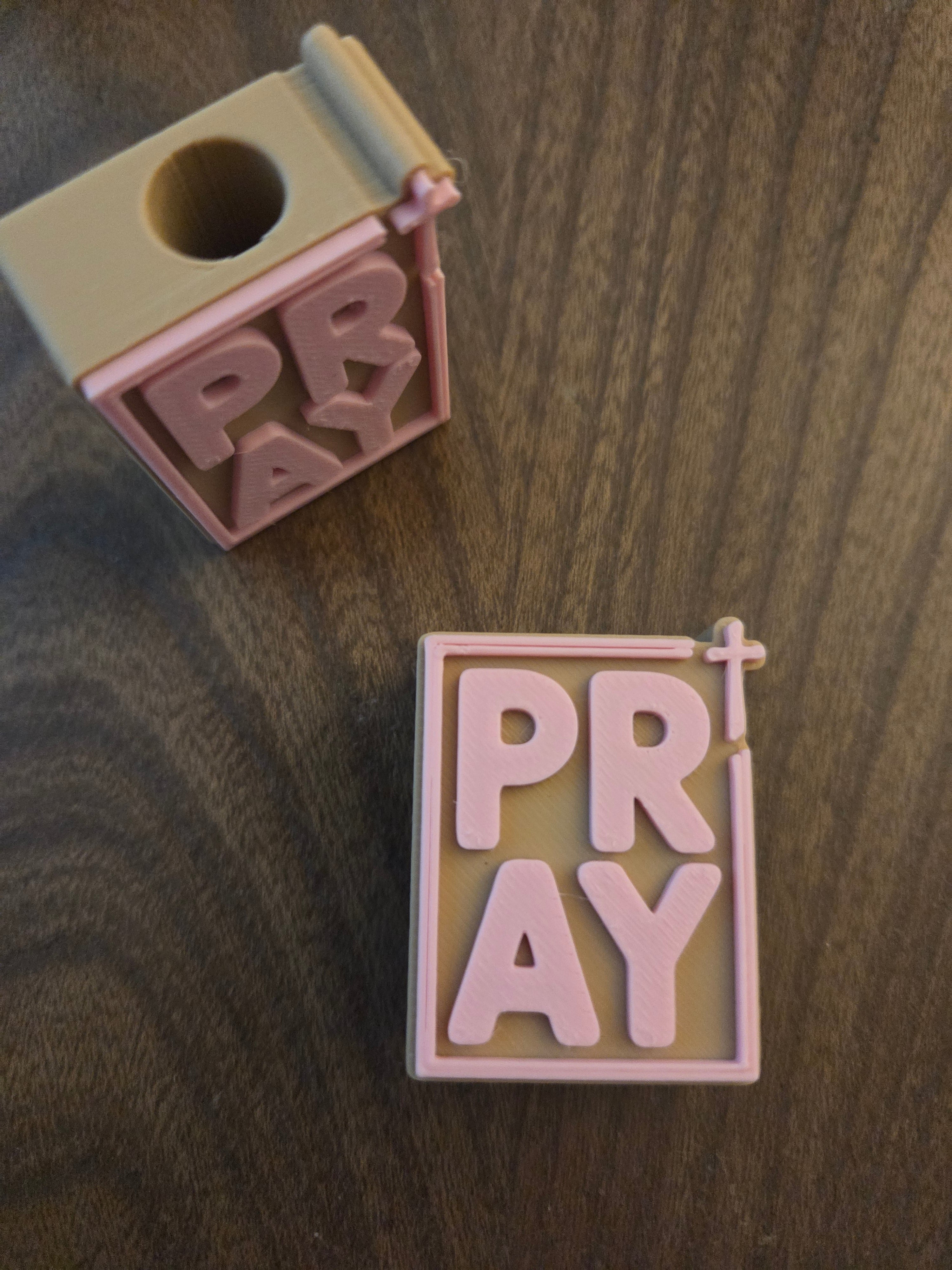 Soft Pink Pray Straw Topper