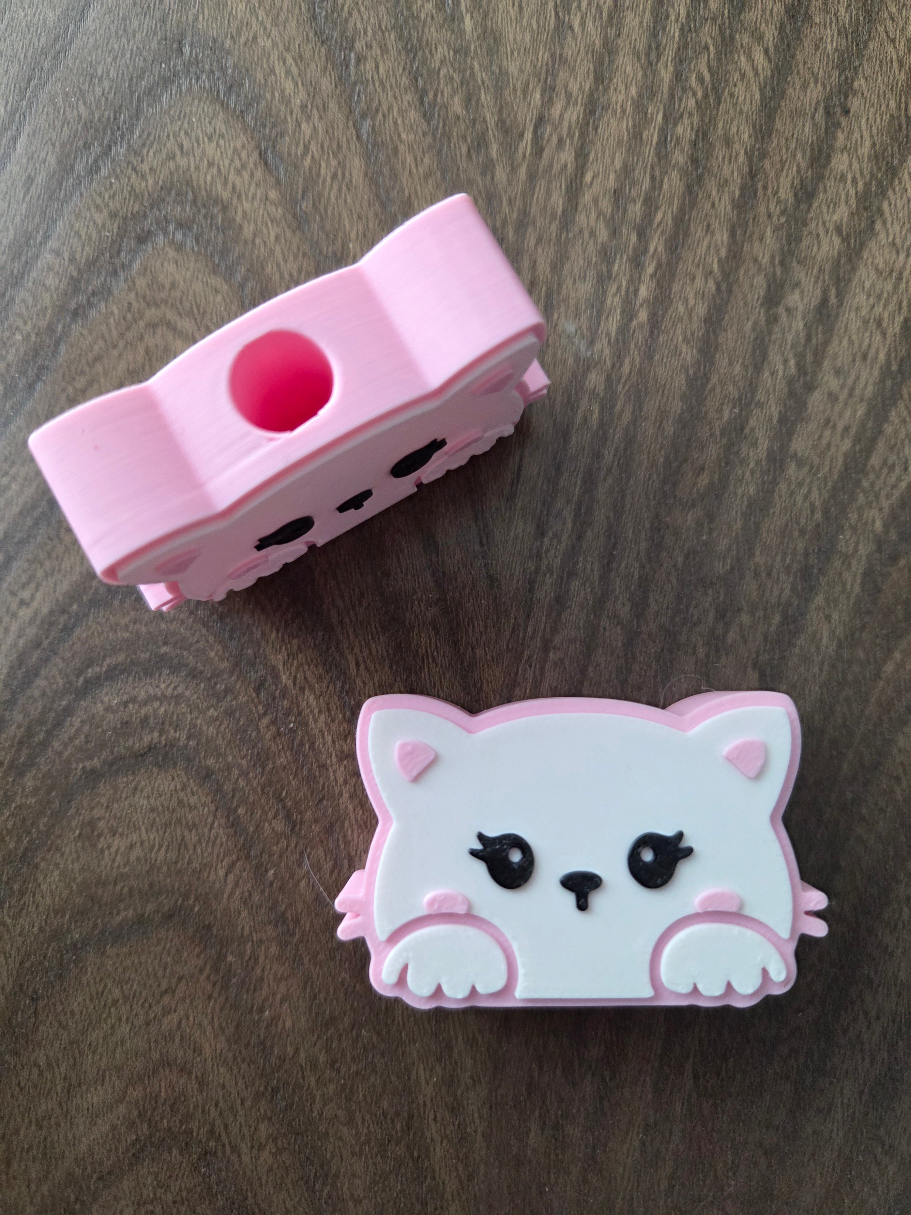 Pink Kitty Straw Topper