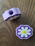Purple Flower Straw Topper