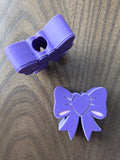 Acrylic Purple Bow Straw Topper