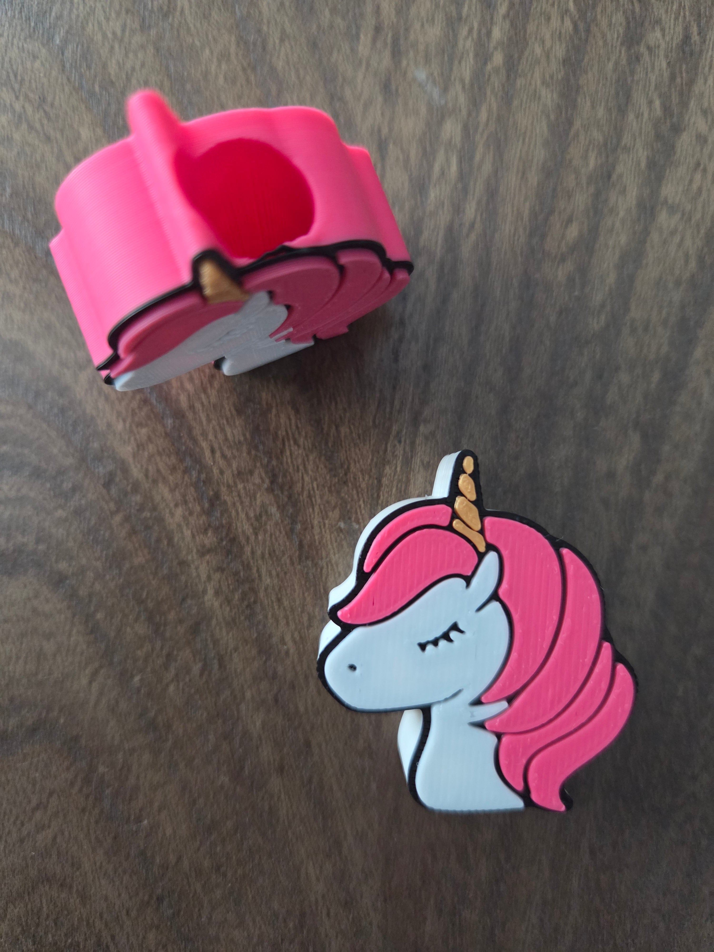 Pink Unicorn Straw Topper