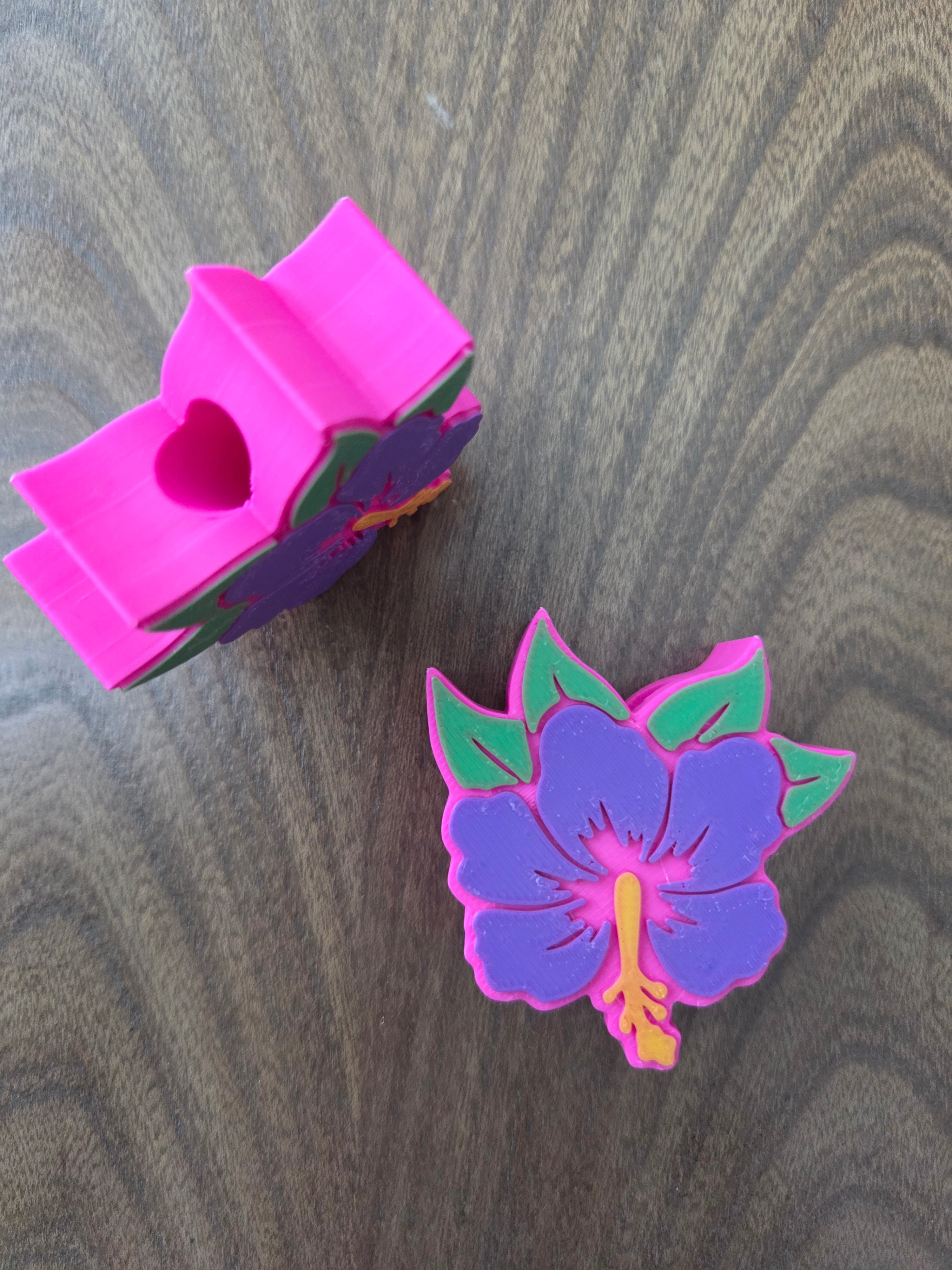 Purple Flower Straw Topper