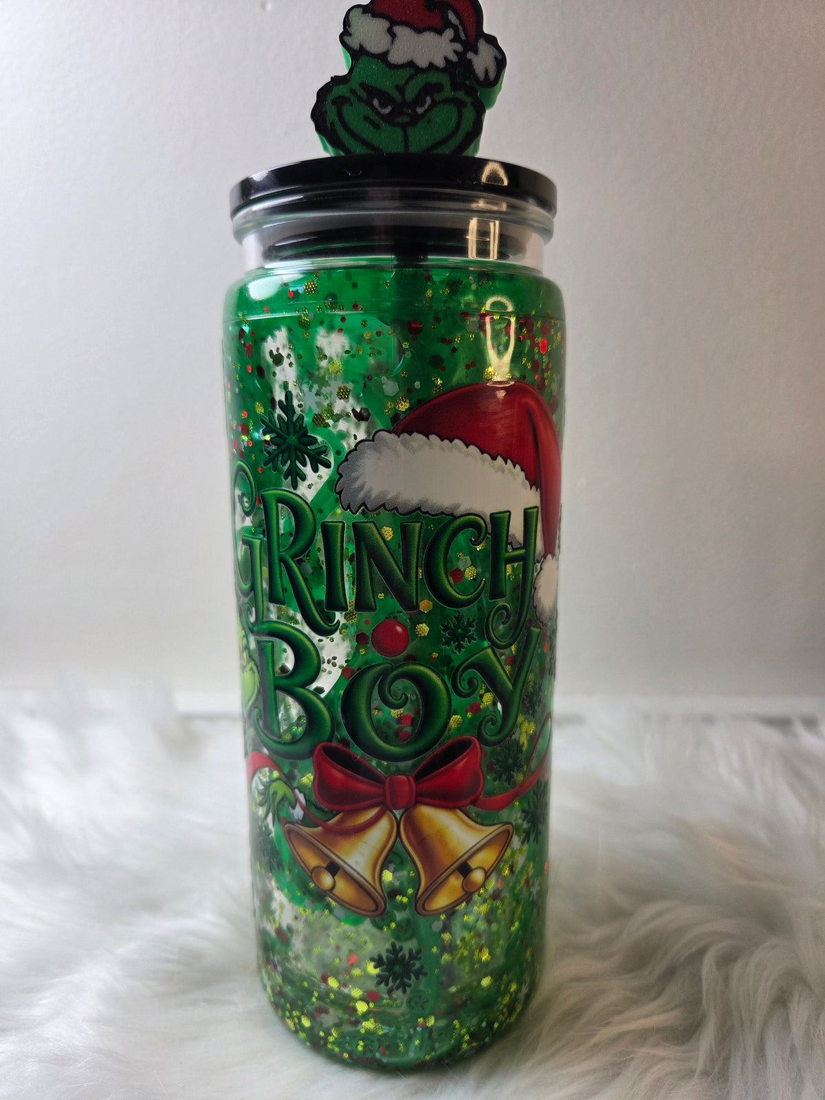 Grinchy Lava Snowglobe With Handle & Topper