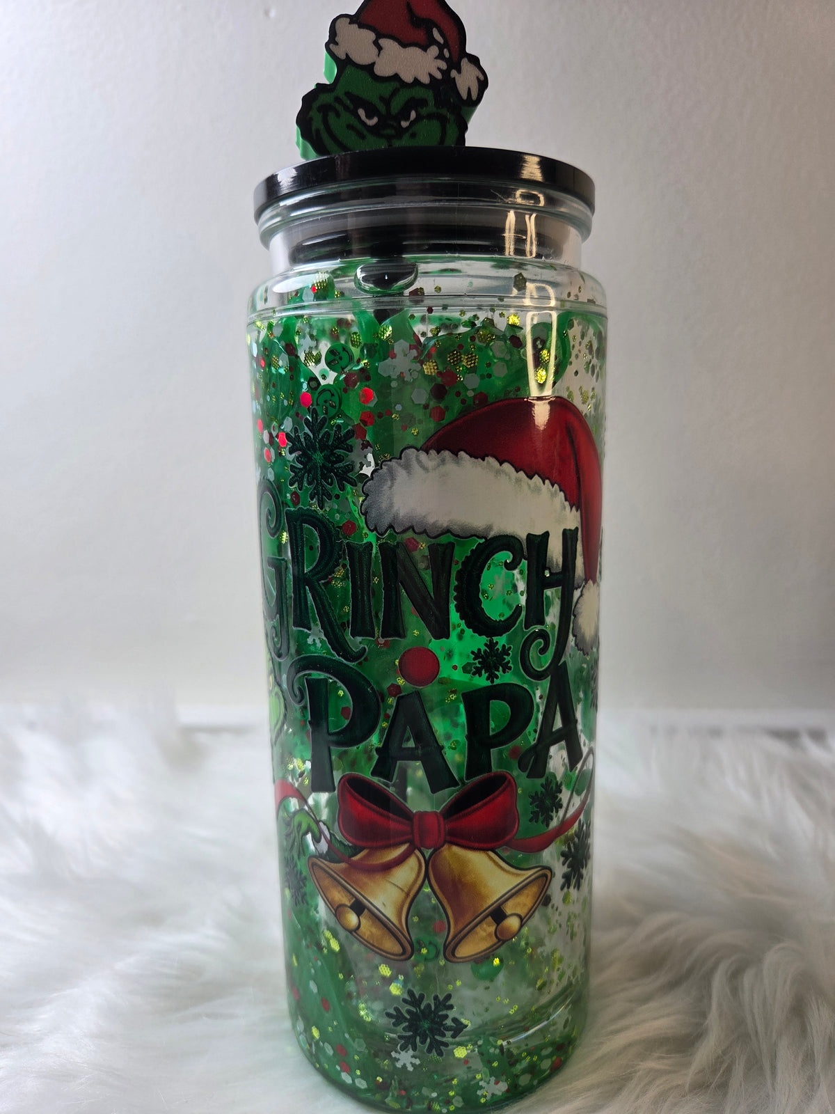 Grinchy Lava Snowglobe With Handle & Topper