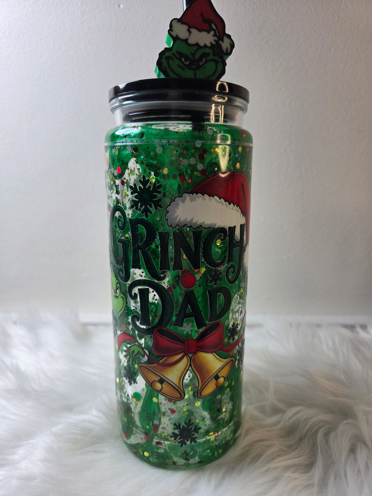 Grinchy Lava Snowglobe With Handle & Topper