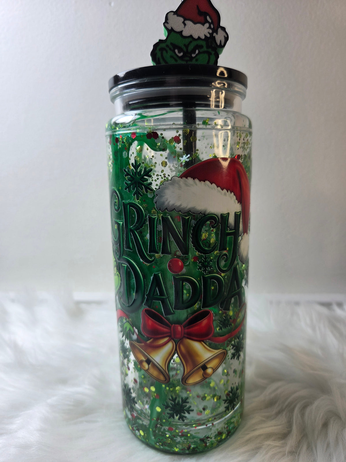 Grinchy Lava Snowglobe With Handle & Topper