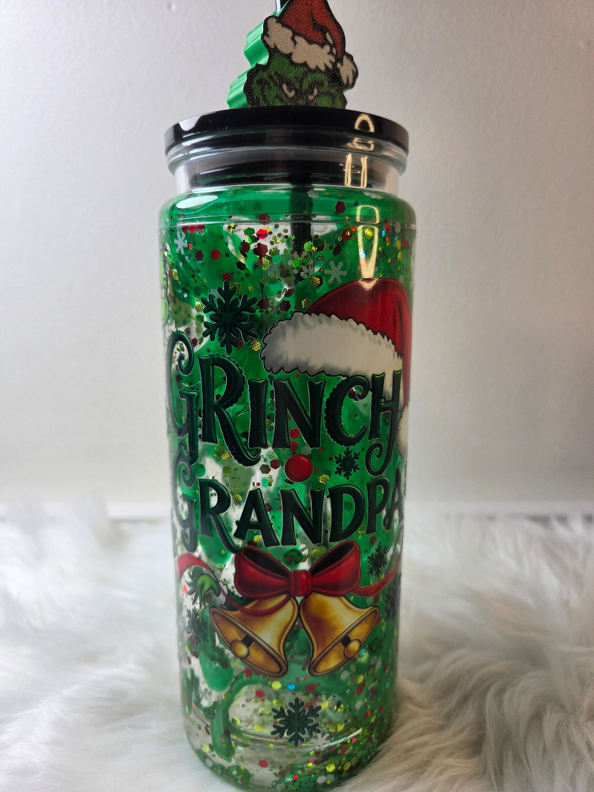 Grinchy Lava Snowglobe With Handle & Topper
