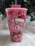 16oz Lava Snowglobe With Screw-on Rhinestone Lid & Topper