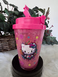 12oz Acrylic Sip Tumbler Snow Globe W/ Color Strap