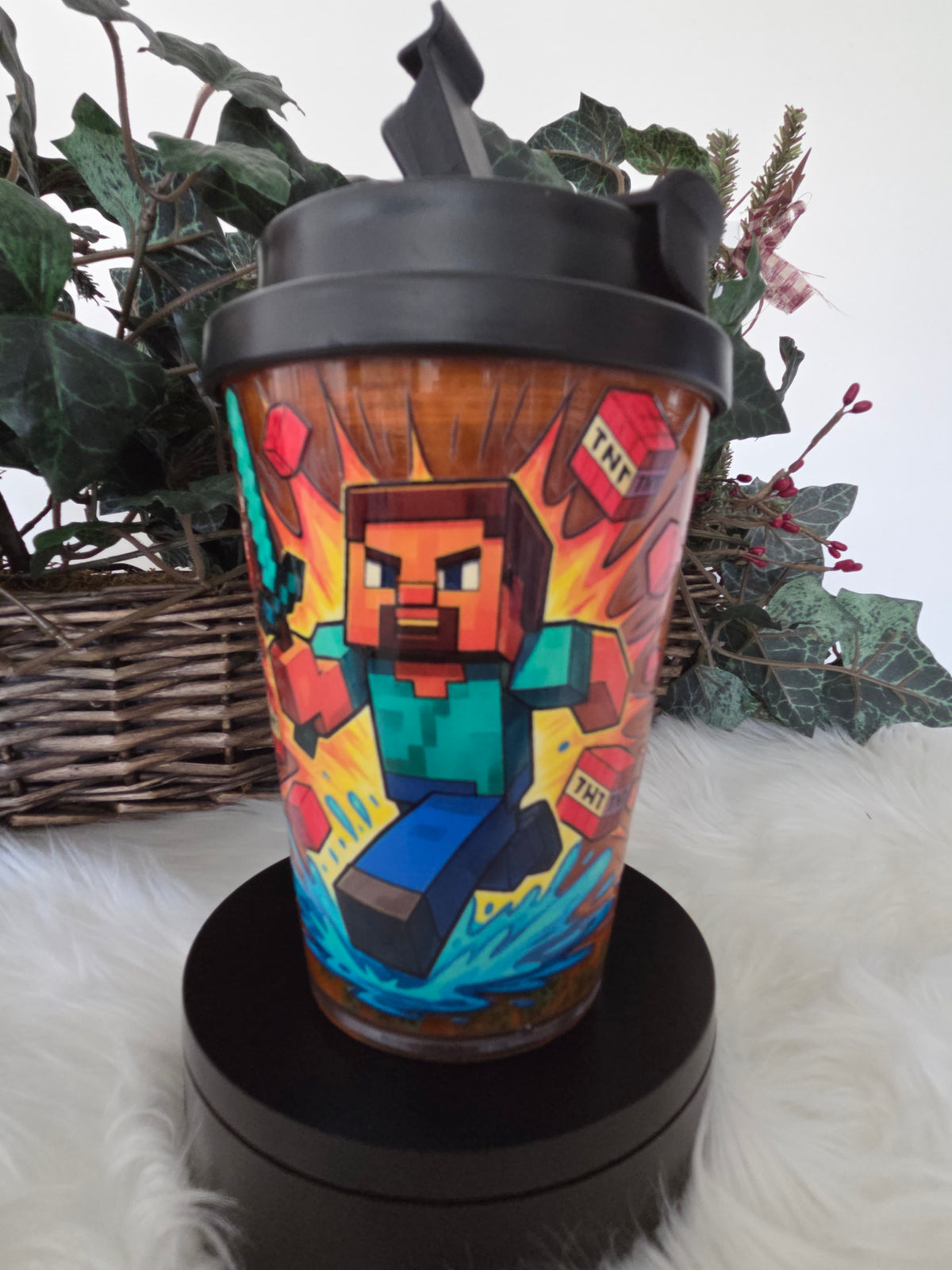 12oz Acrylic Sip Lid Tumbler Snow Globe