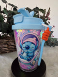 12oz Acrylic Sip Tumbler Snow Globe W/ Color Strap