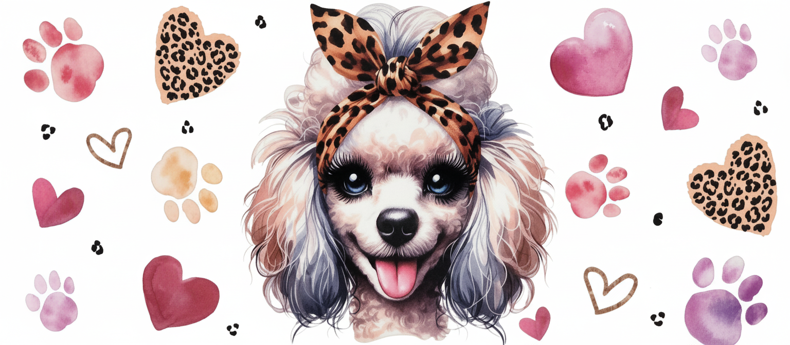 Leopard Paw Prints and hearts