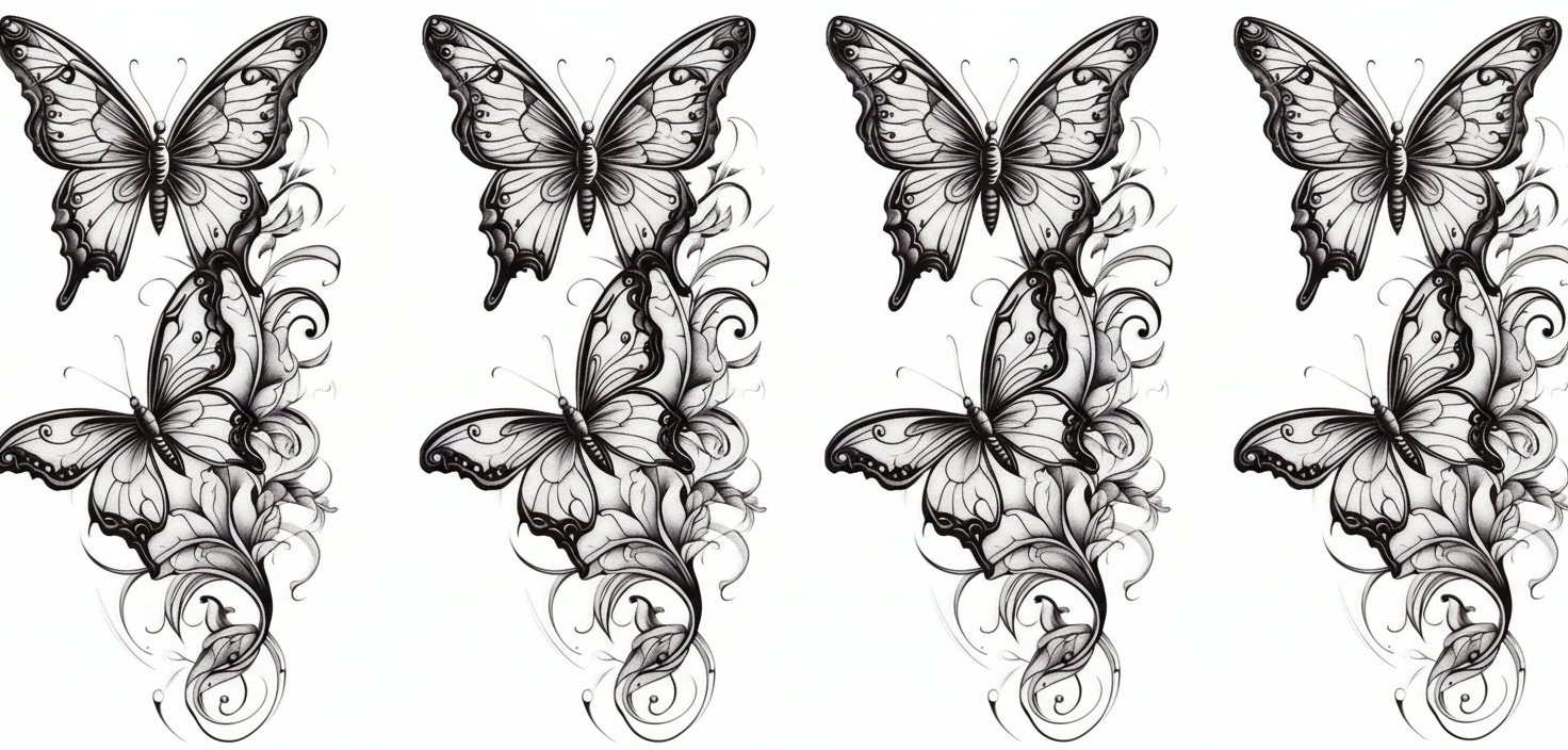 Elegant Black and White Butterfly