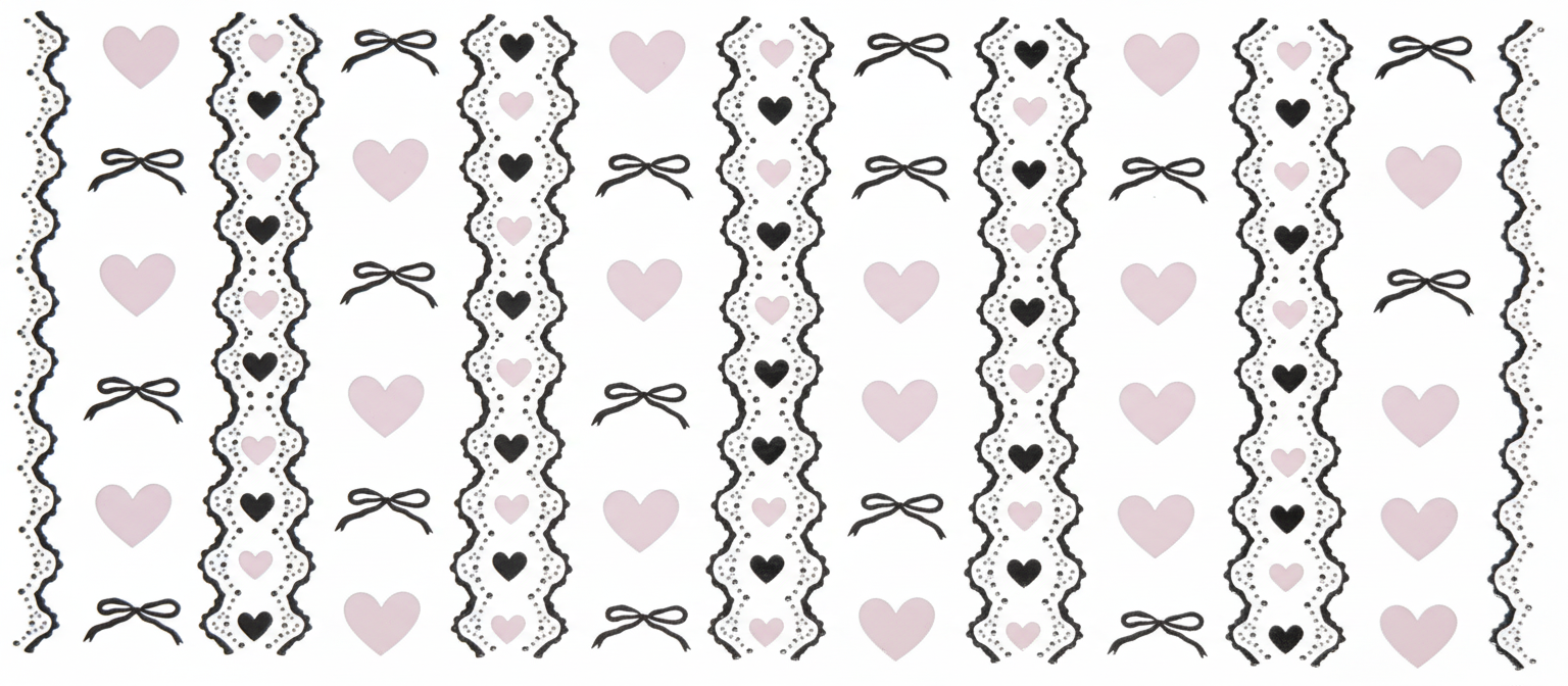 Black Bow, Pink Hearts