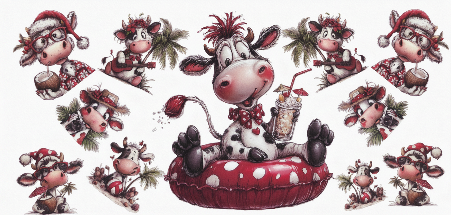 Animated Christmas Cow 2