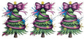 Grinchy Christmas Trees with Purple Ribbon