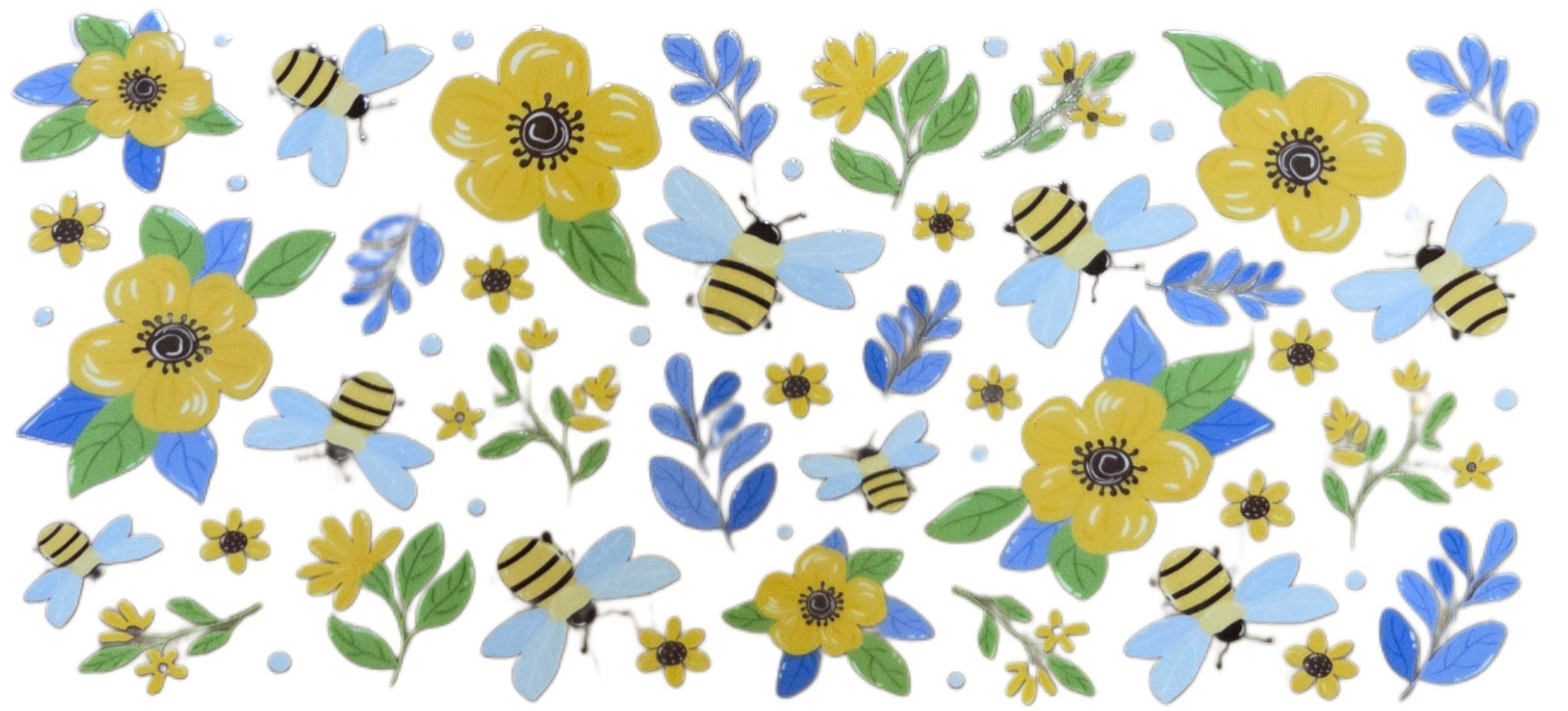 Cute Honey Bees with Yellow Flowers