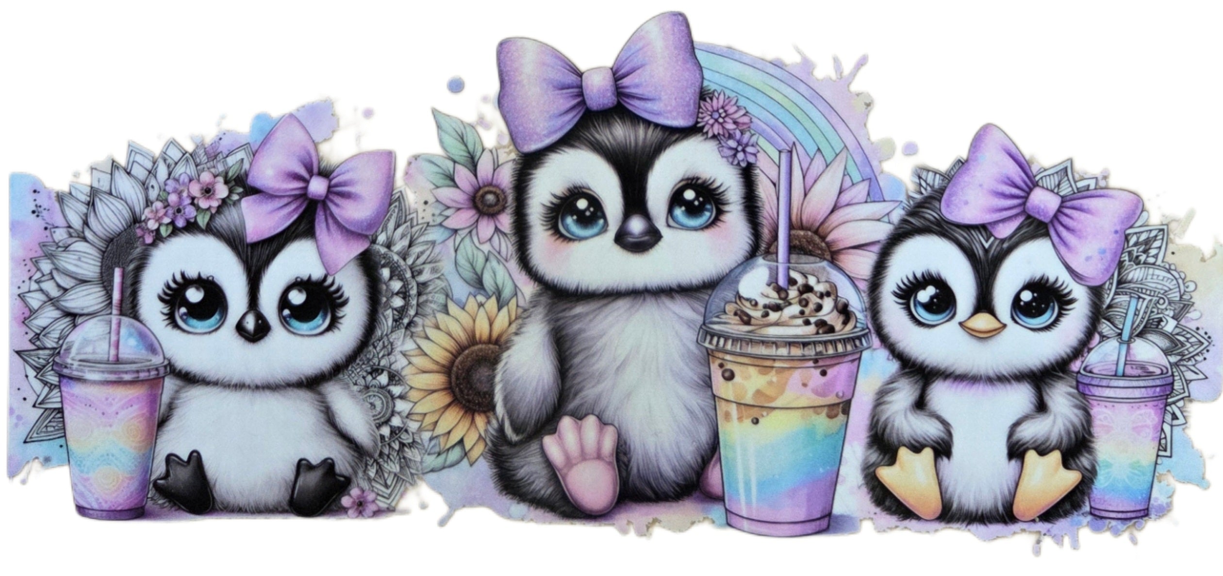 Baby Penguins with Pastel Bow's