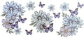 Pastel Mauve Butterflies & Daisies