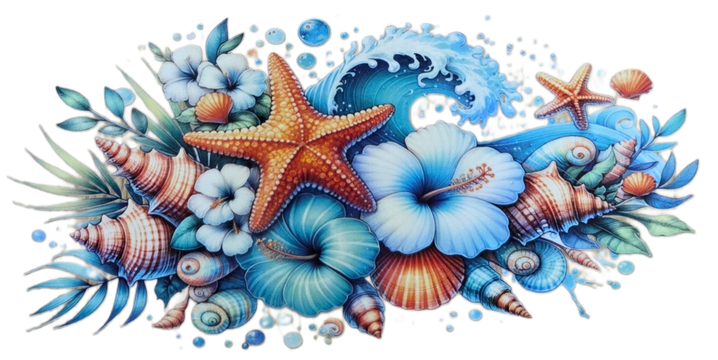 Ocean Starfish & Flowers