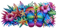 Colorful Flowers & Flip Flops