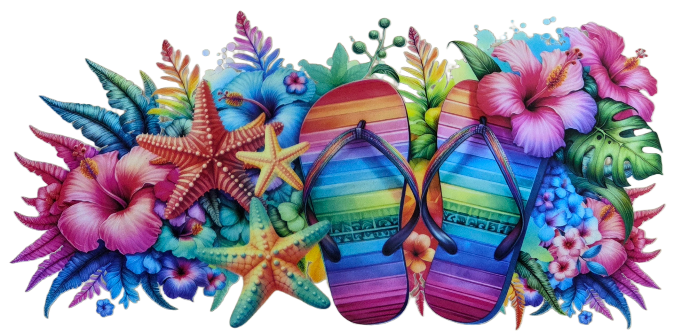 Colorful Flowers & Flip Flops