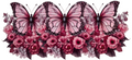 Triple Mauve and Pink Butterflies