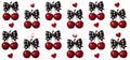 Cherries with Black & White Bows