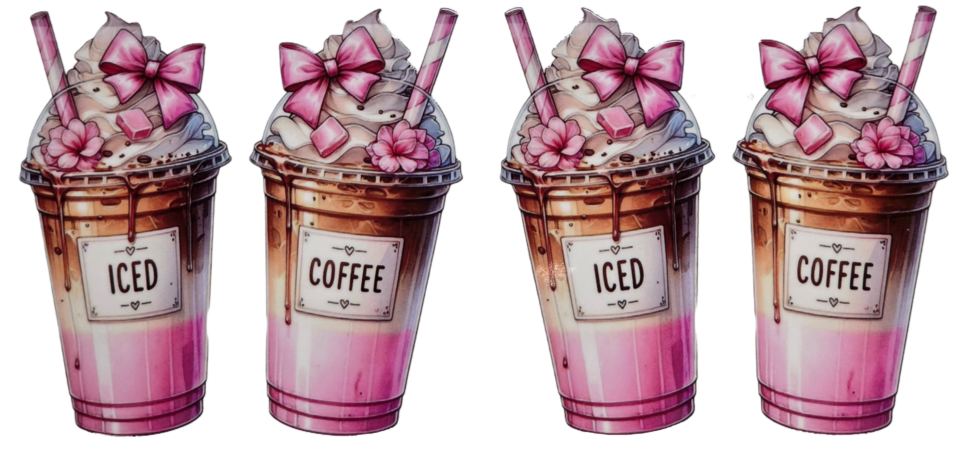Pink Iced Coffee with Pink Bows