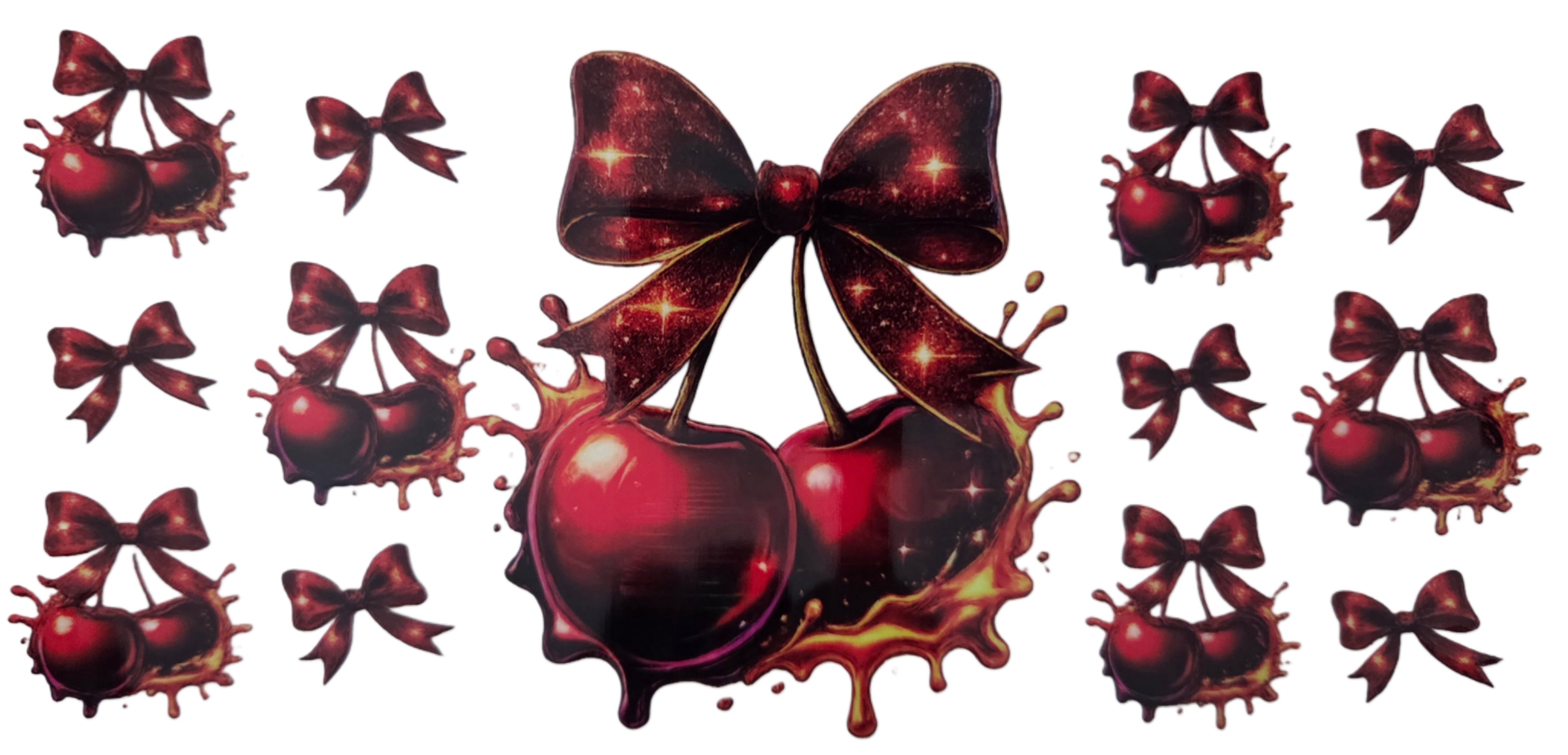 Dripped Cherry Bow