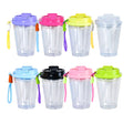 12oz Acrylic Sip Lid Tumbler W/Mixed Color Straps