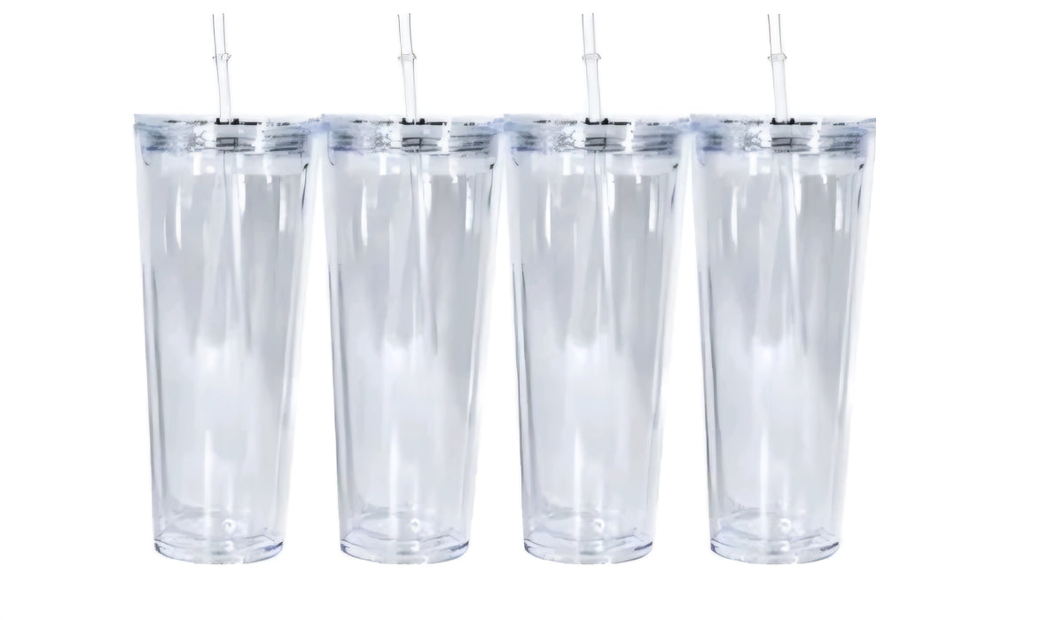 24oz Tapered Acrylic Snow Globe Tumbler W/ FREE WRAP