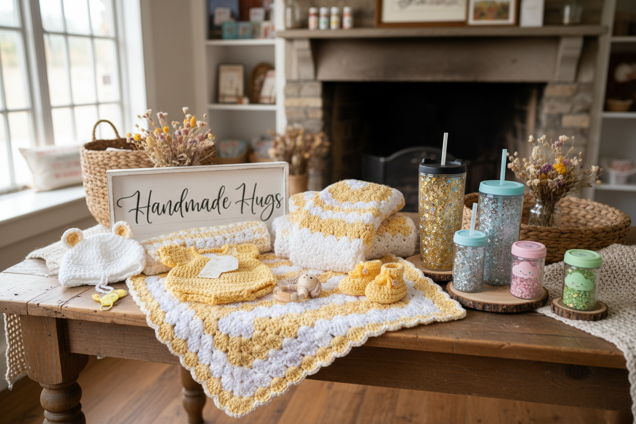 crochet baby apparel and blankets adult and kid snow globe tumblers