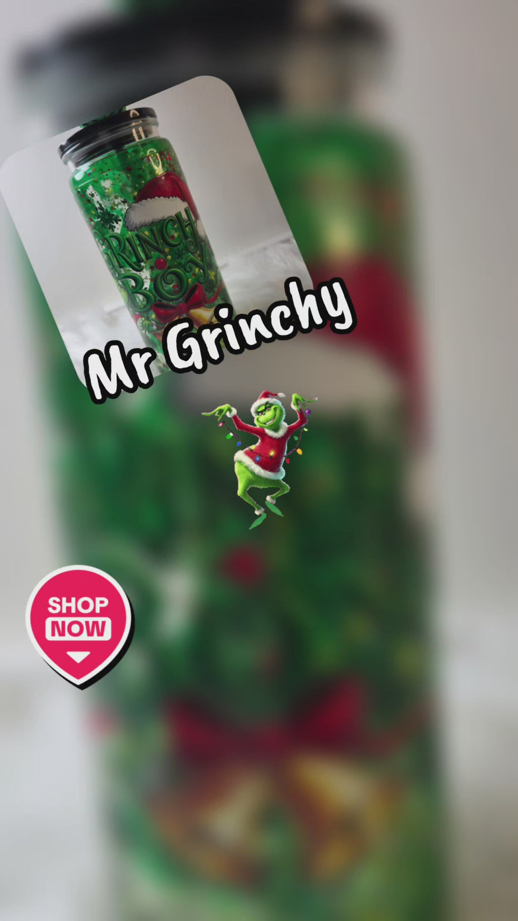 Grinchy Lava Snowglobe With Handle & Topper