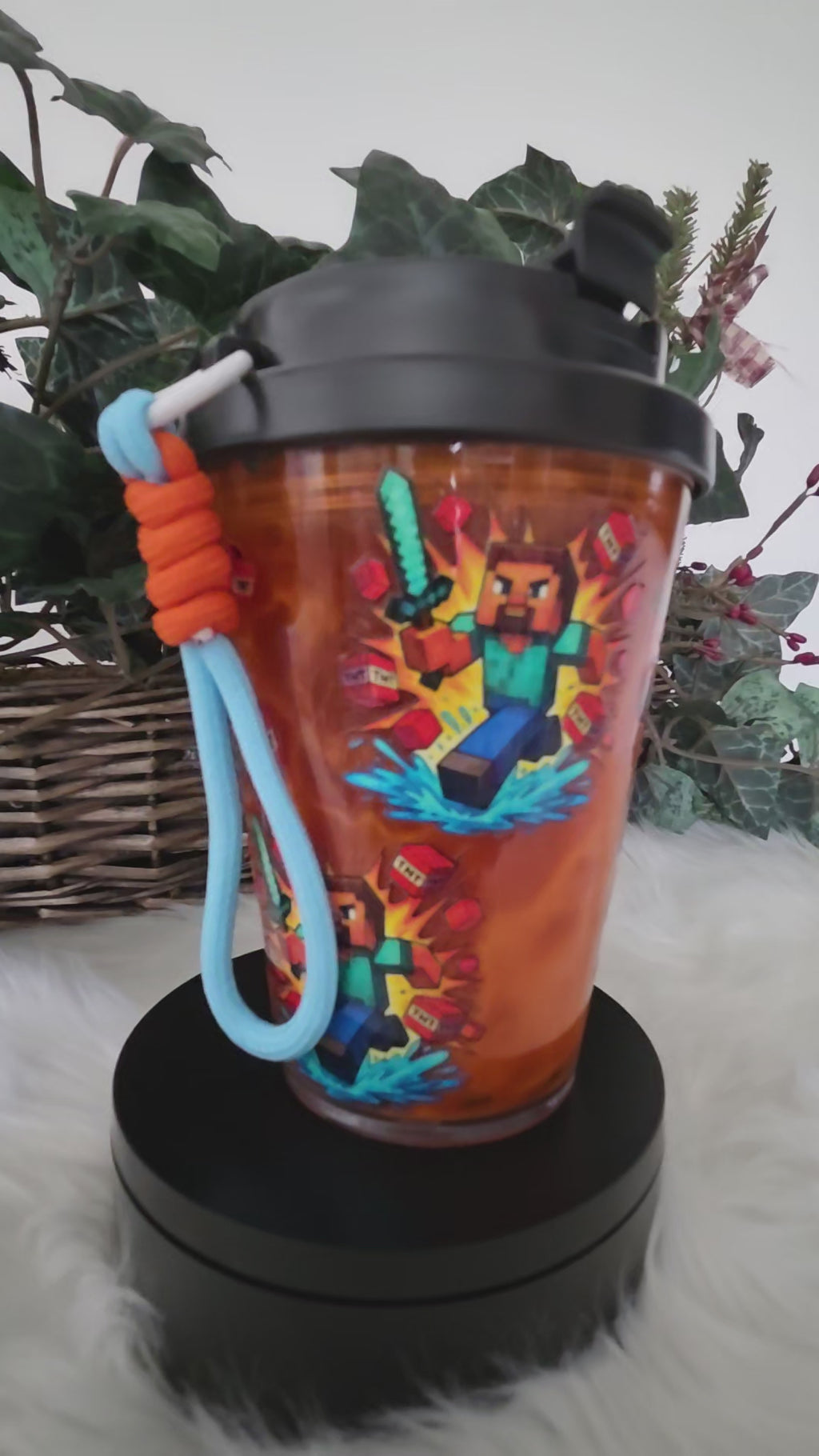 12oz Acrylic Sip Lid Tumbler Snow Globe